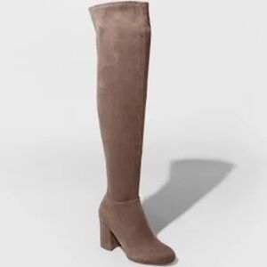NWT A New Day Tonya Heeled Over the Knee Boots in Taupe Sz 7.